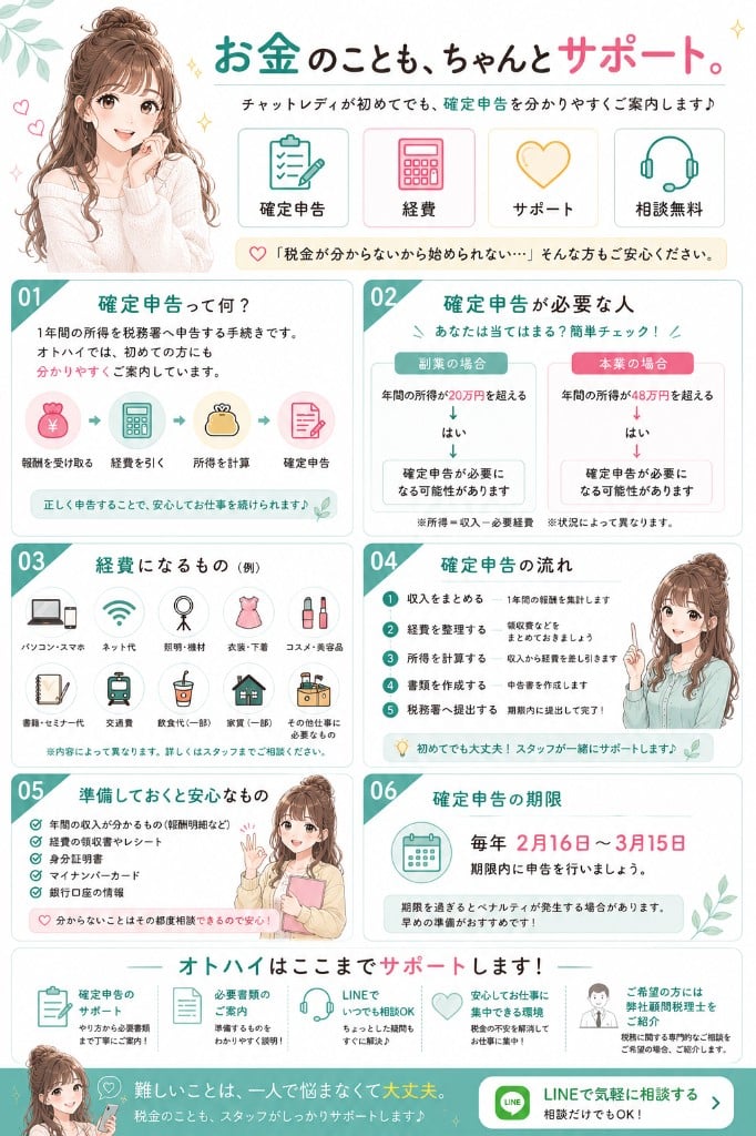 お金のこともちゃんとサポート 確定申告について